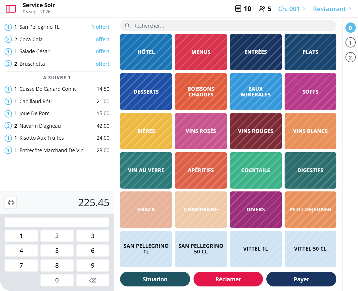 Aperçu de la caisse Medialog POS sur tablette